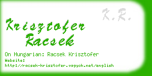 krisztofer racsek business card